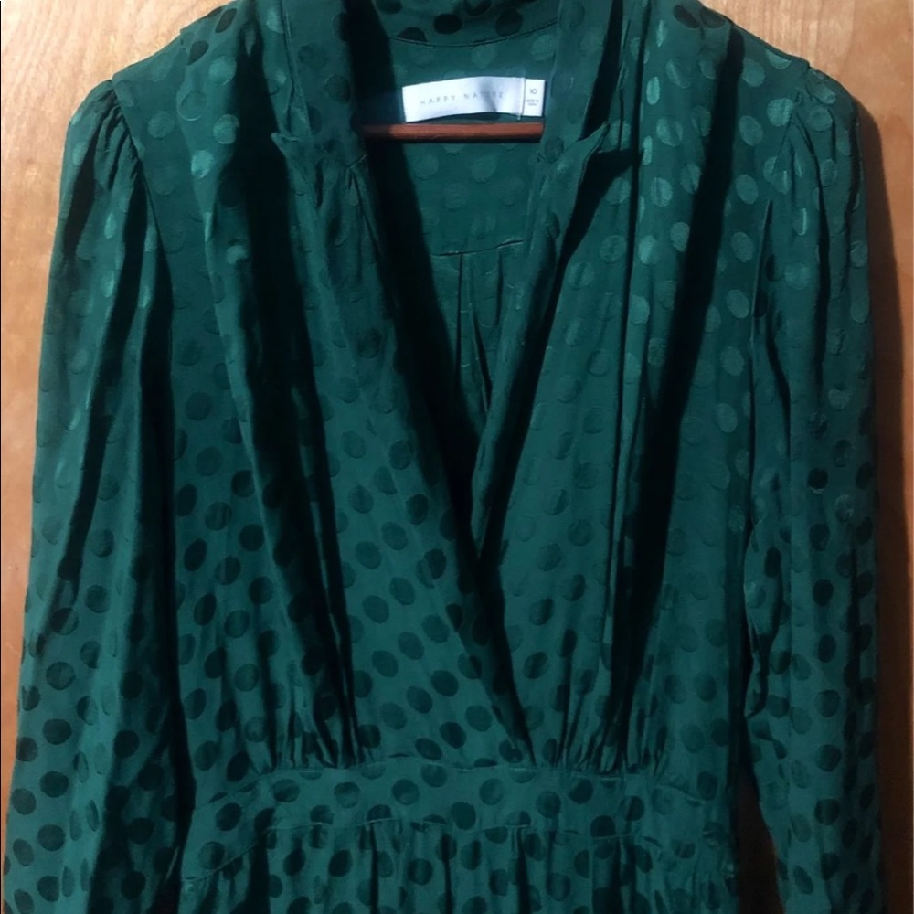 Kate Hudson Green Polka Dot Jumpsuit pockets Sz 10